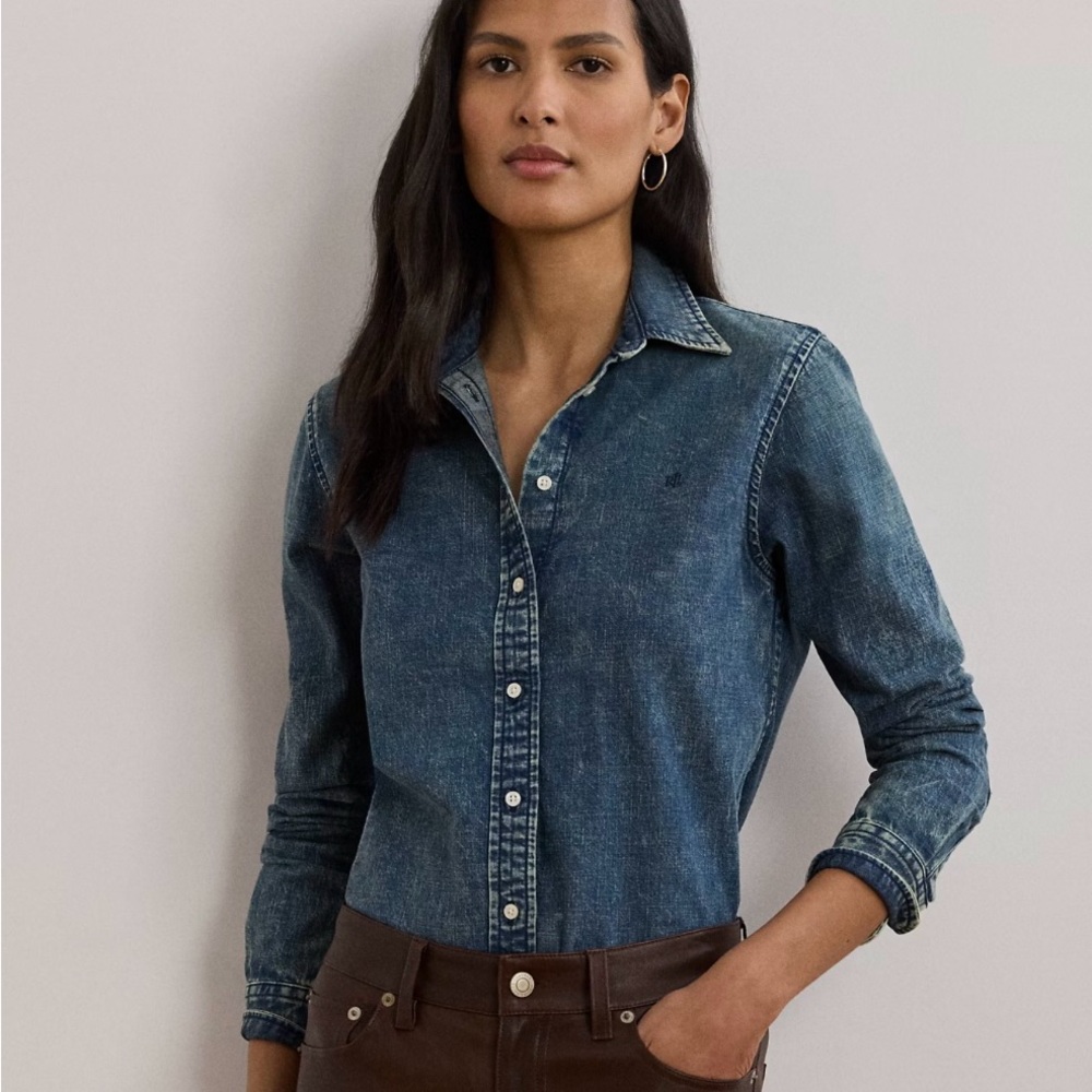Classic Dark Blue Denim Jean Jacket - Women